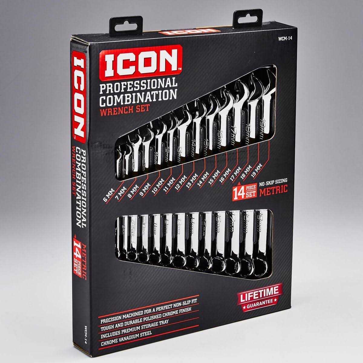 Icon Professional Long SAE Combination Wrench Set - Zenithce