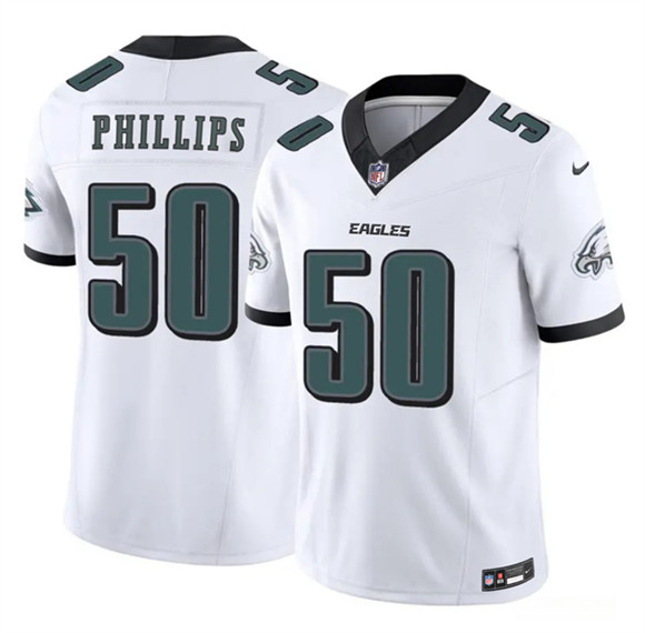 Philadelphia Eagles #50 Jaelan Phillips White 2025 F.U.S.E. Vapor Untouchable Limited Stitched Jersey - Zenithce
