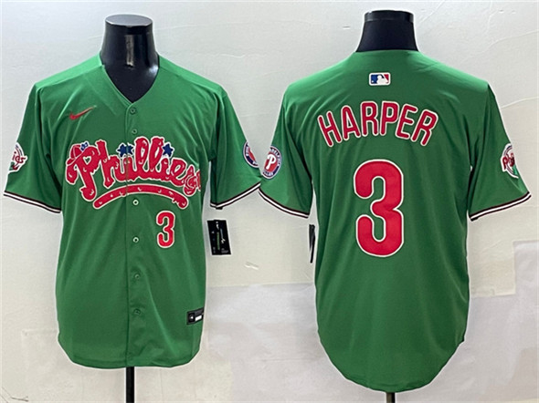 Philadelphia Phillies #3 Bryce Harper Green Phanatic Limited Stitched Jersey - Zenithce