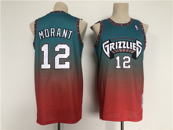 Memphis Grizzlies #12 Ja Morant Teal Red Throwback Stitched Jersey - Zenithce