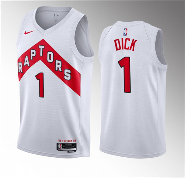 Toronto Raptors #1 Gradey Dick White 2023 Draft Association Edition Stitched Jersey - Zenithce