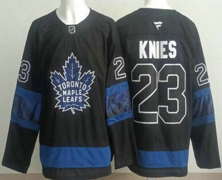 Toronto Maple Leafs #23 Matthew Knies Black Alternate Authentic Jersey - Zenithce