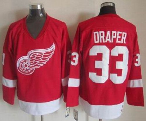 Red Wings #33 Kris Draper Red CCM Throwback Stitched Jersey - Zenithce