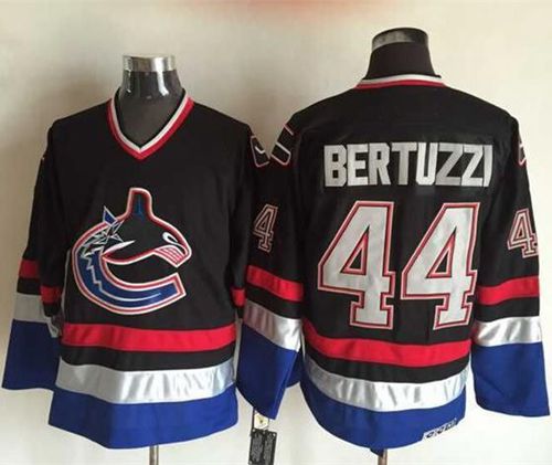 Canucks #44 Todd Bertuzzi Black Blue CCM Throwback Stitched Jersey - Zenithce