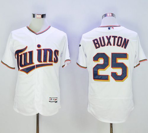 Twins #25 Byron Buxton White Flexbase Authentic Collection Stitched Jersey - Zenithce