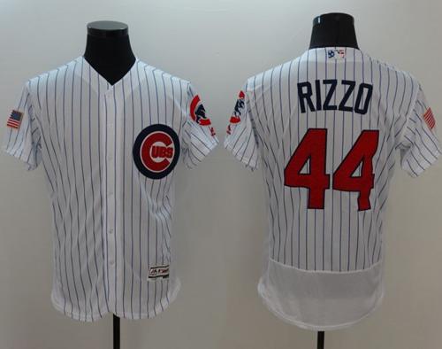 Cubs #44 Anthony Rizzo White Fashion Stars Stripes Flexbase Authentic Stitched Jersey - Zenithce