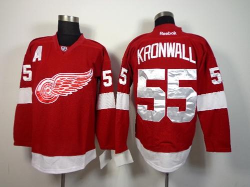 Red Wings #55 Niklas Kronwall Red Stitched Jersey - Zenithce