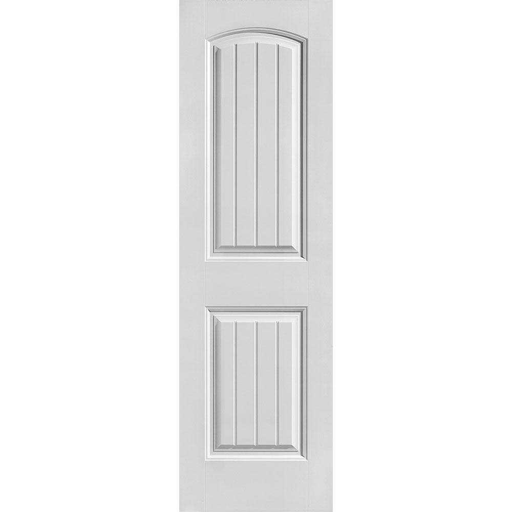 Masonite 80 in. Cheyenne Smooth 2-Panel Camber Top Plank Hollow Core Primed Composite Interior Door Slab - Zenithce