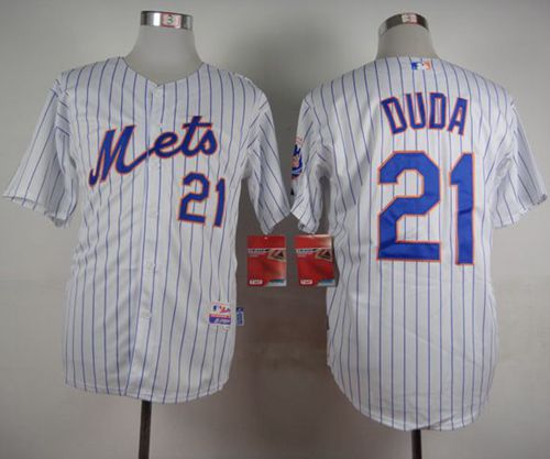 Mets #21 Lucas Duda White(Blue Strip) Home Cool Base Stitched Jersey - Zenithce