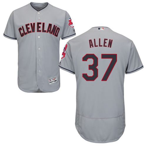 Indians #37 Cody Allen Grey Flexbase Authentic Collection Stitched Jersey - Zenithce