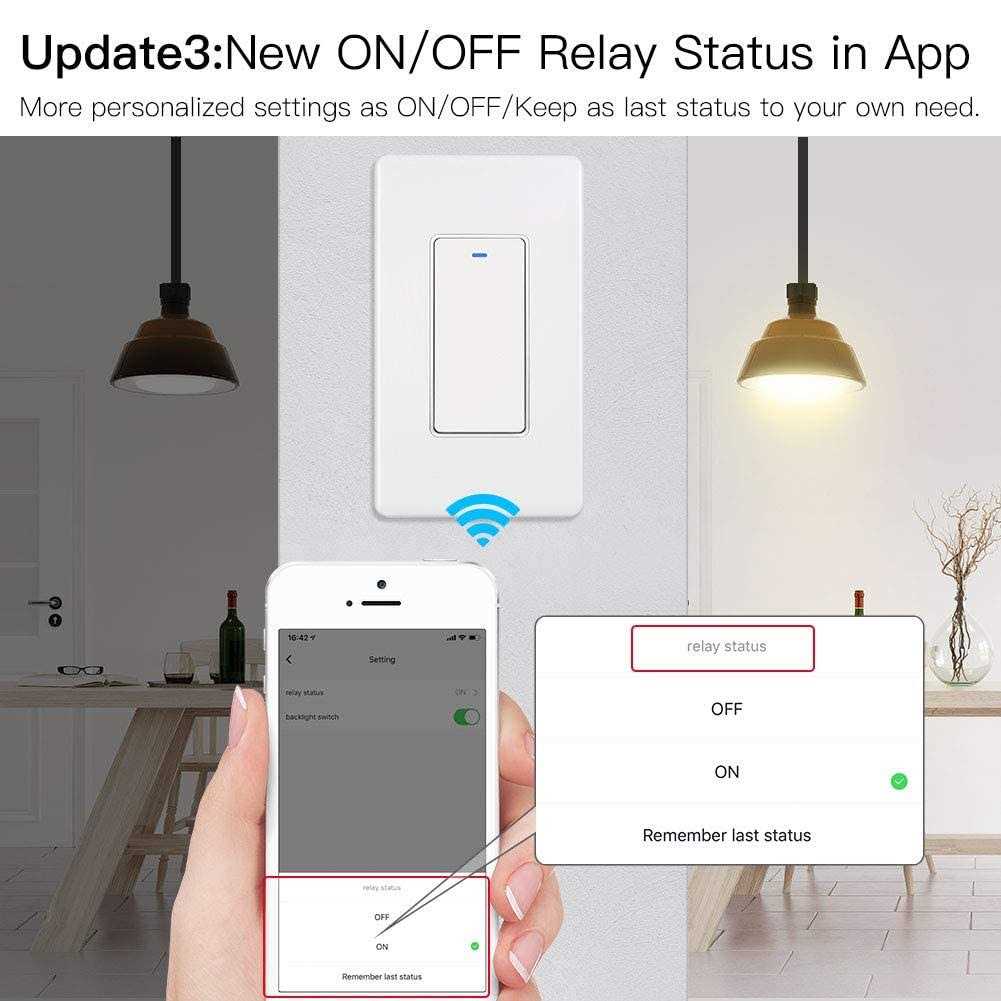 MoesGo WiFi Wall Push Button Smart Light Switch,Multi-Control 2.4GHz WiFi Light Switches - Zenithce