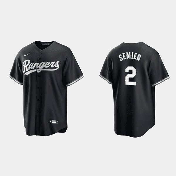 Texas Rangers #2 Marcus Semien Black Cool Base Stitched Baseball Jersey - Zenithce