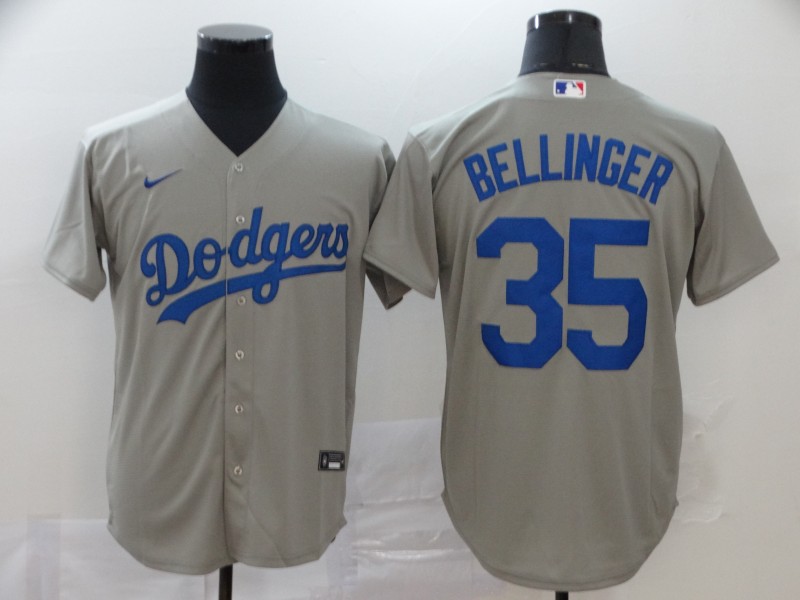 Los Angeles Dodgers #35 Cody Bellinger Grey Cool Base Stitched Jersey - Zenithce