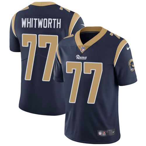 Los Angeles Rams #77 Andrew Whitworth Navy Blue Vapor Untouchable Limited Stitched Jersey - Zenithce
