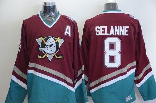 Ducks #8 Teemu Selanne Red CCM Throwback Stitched Jersey - Zenithce