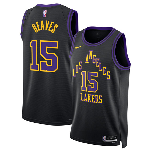 Los Angeles Lakers #15 Austin Reaves Black 2025-26 City Edition Stitched Jersey - Zenithce