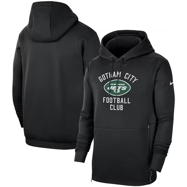 New York Jets Black Local Performance Pullover Hoodie - Zenithce