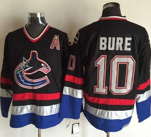Canucks #10 Pavel Bure Black Blue CCM Throwback Stitched Jersey - Zenithce