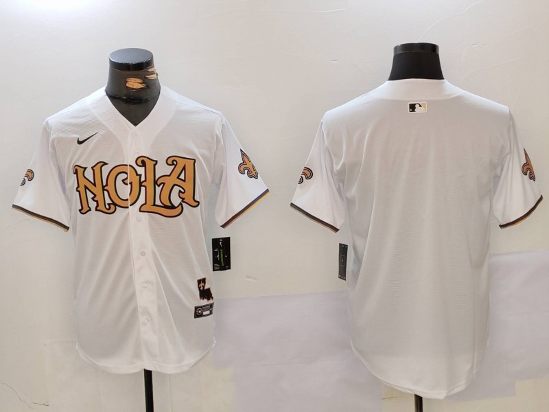 New Orleans Saints Blank White Cool Base Stitched Jersey - Zenithce