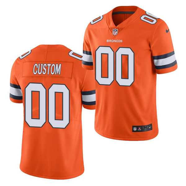 Broncos Customized Orange Vapor Untouchable Limited Stitched Jersey - Zenithce