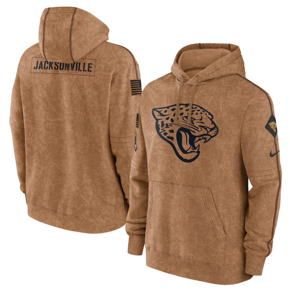Jacksonville Jaguars 2023 Brown Salute To Service Pullover Hoodie - Zenithce