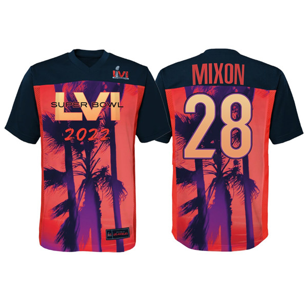 Cincinnati Bengals #28 Joe Mixon Super Bowl LVI Red Black Stitched Jersey - Zenithce