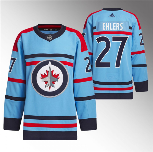 Winnipeg Jets #27 Nikolaj Ehlers Light Blue Anniversary Primegreen Stitched Jersey - Zenithce
