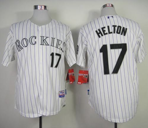Rockies #17 Todd Helton White Strip Cool Base Stitched Jersey - Zenithce