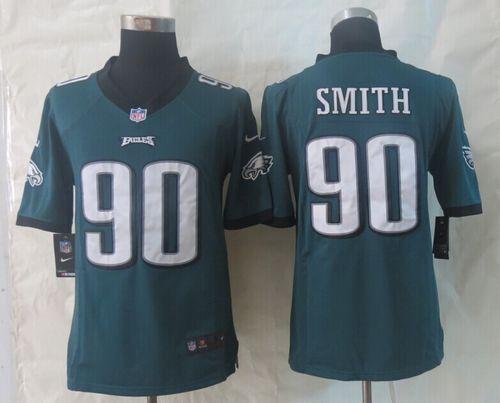 Eagles #90 Marcus Smith Midnight Green Team Color Stitched Game Nike Jersey - Zenithce