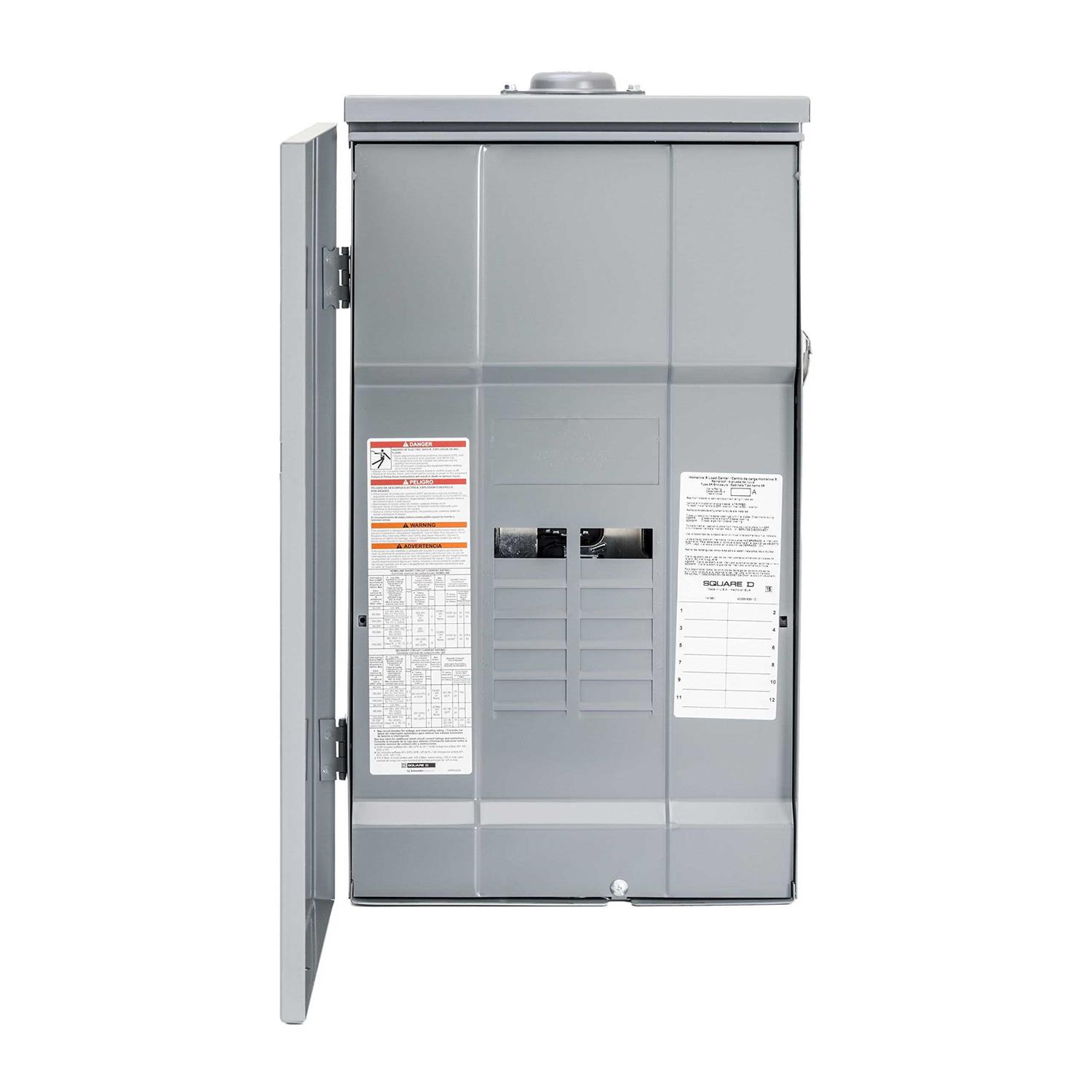 Square D Homeline 200 Amp 8-Space 16-Circuit Outdoor Ringless Overhead/Underground Main Breaker CSED Bundle with 2 in. A Hub - Zenithce
