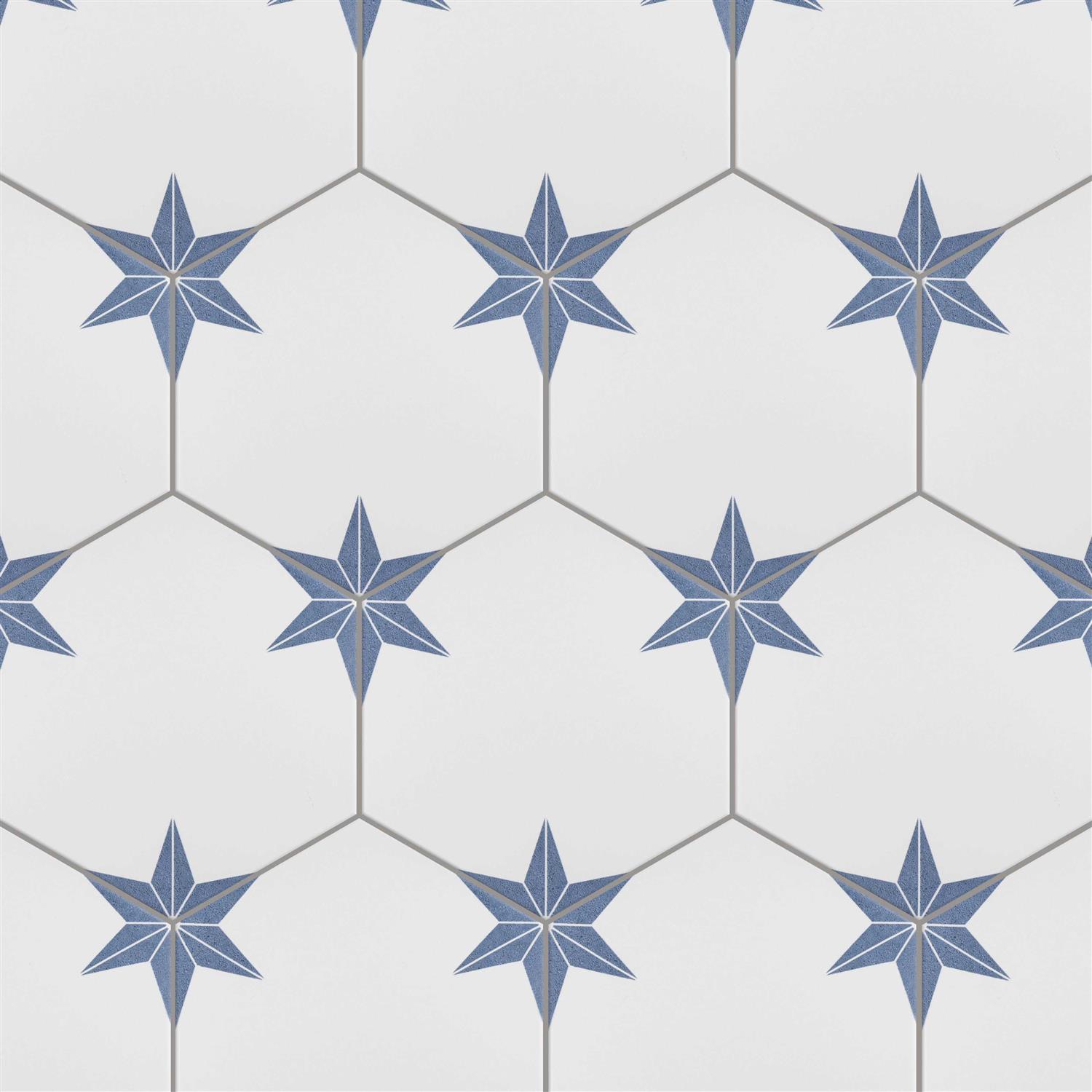Merola Tile Stella Hex 8-5/8 in. x 9-7/8 in. Porcelain Floor and Wall Tile - Zenithce