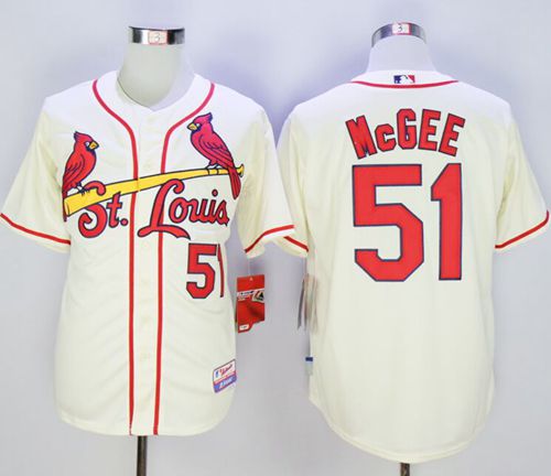 Cardinals #51 Willie McGee Cream Cool Base Stitched Jersey - Zenithce