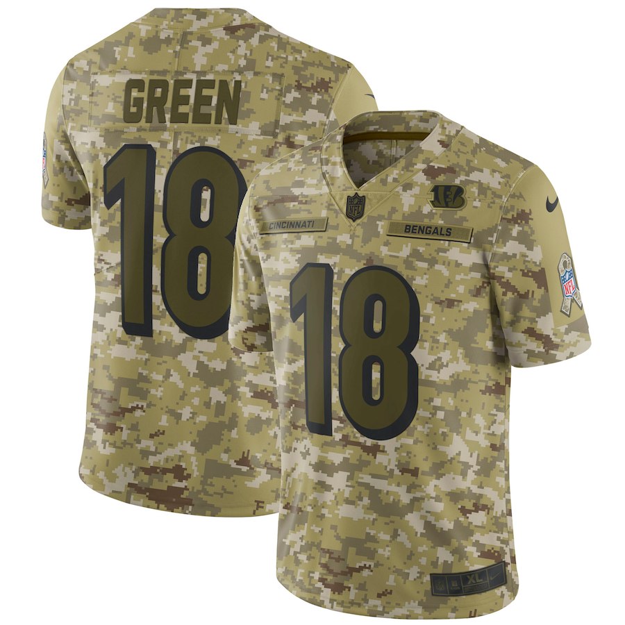 Bengals #18 A.J. Green 2018 Camo Salute to Service Limited Stitched Jersey - Zenithce