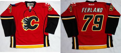 Flames #79 Michael Ferland Red Home Stitched Jersey - Zenithce