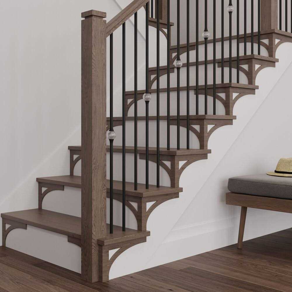 L.J. Smith Stair Systems Embossed Birch Right Hand Stair Bracket OMLCA-54RBIR - Zenithce