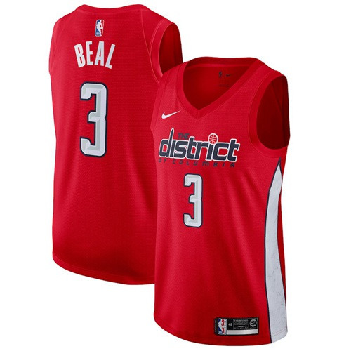 Wizards #3 Bradley Beal Red Swingman Earned Edition Jersey - Zenithce