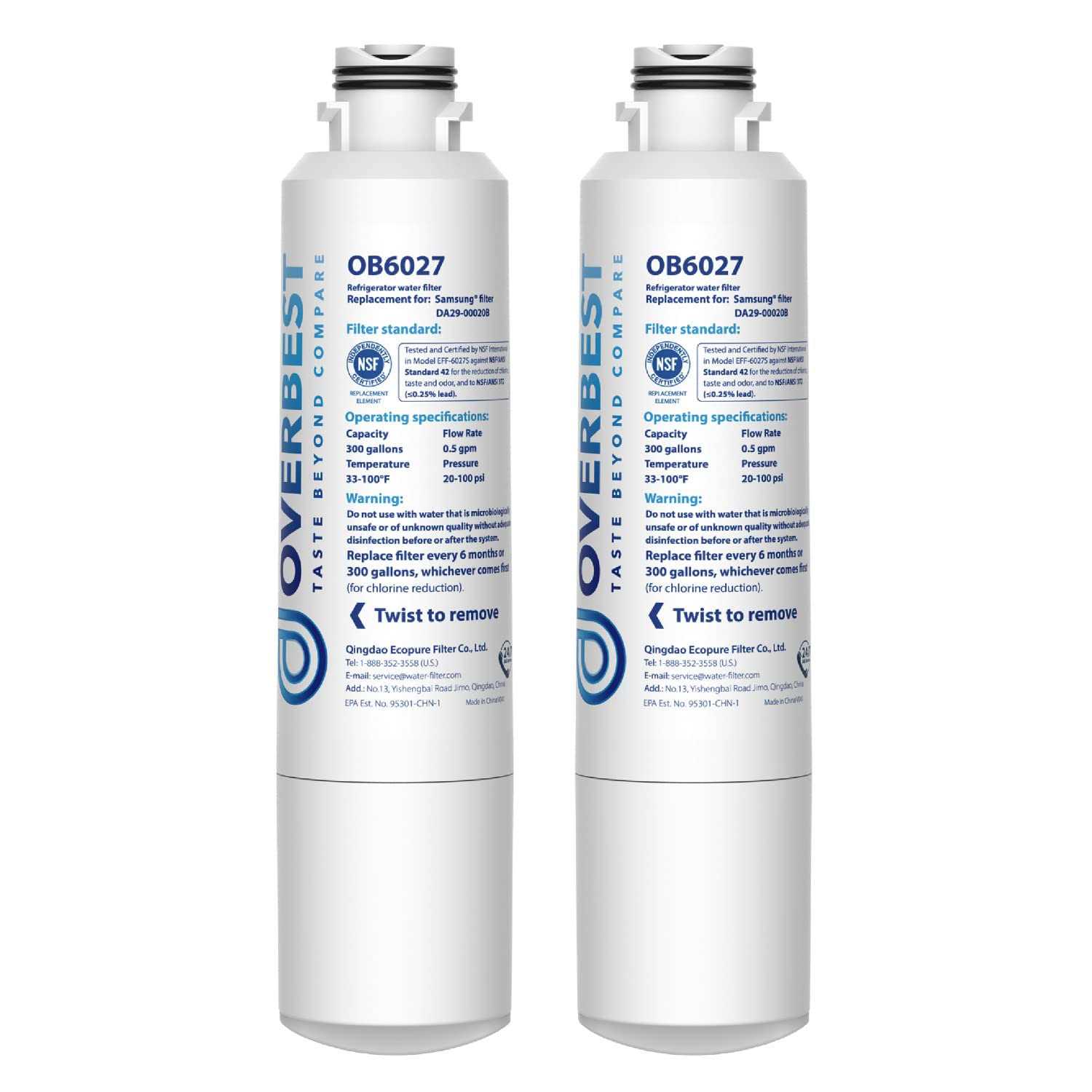 Overbest DA29-00020B Refrigerator Water Filter Replacement for Samsung DA29-00020B - Zenithce