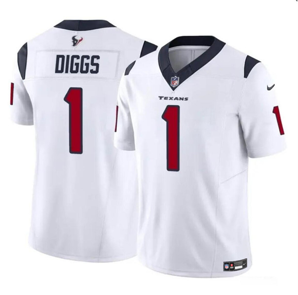 Houston Texans #1 Stefon Diggs White 2024 F.U.S.E Vapor Untouchable Limited Stitched Jersey - Zenithce