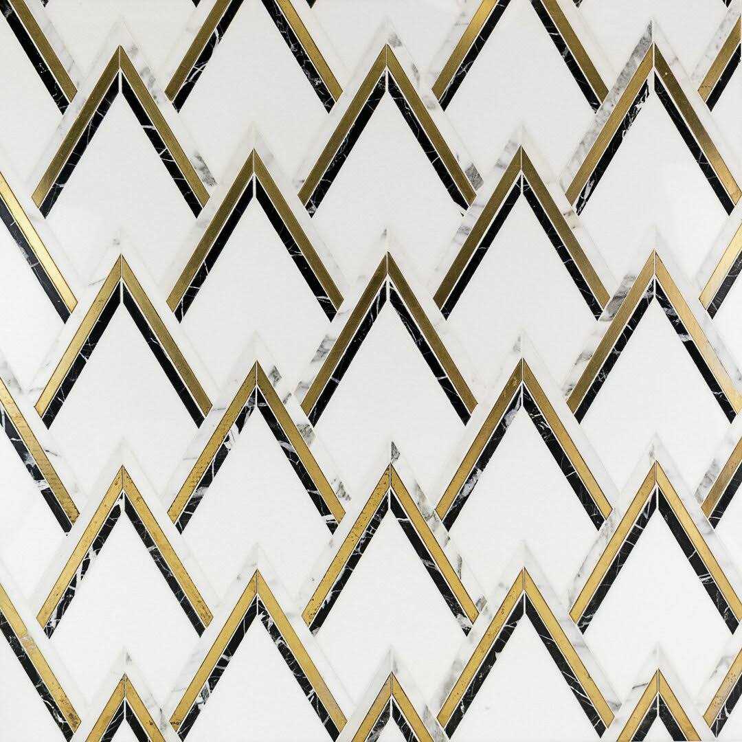 Ogee 4.23 x 5.28 Marble Chevron Mosaic Wall Tile Ivy Hill Tile - Zenithce