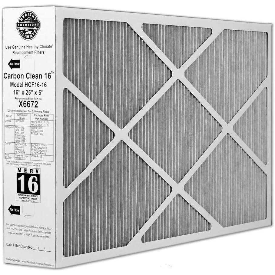 Lennox X6672 Healthy Climate 16x25x5 Merv 16 Filter - Zenithce