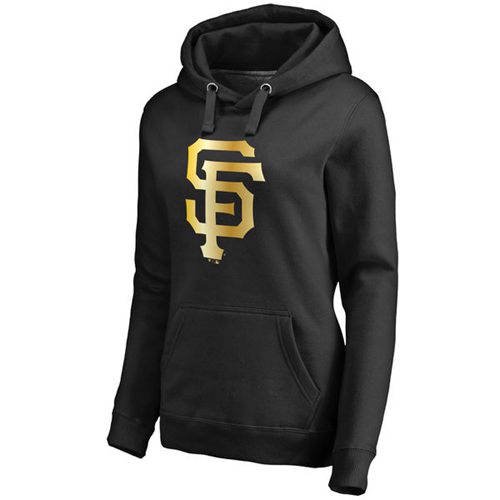 Women's San Francisco Giants Gold Collection Pullover Hoodie Black - Zenithce