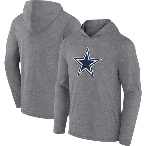 Dallas Cowboys Heather Gray Primary Logo Long Sleeve Hoodie - Zenithce
