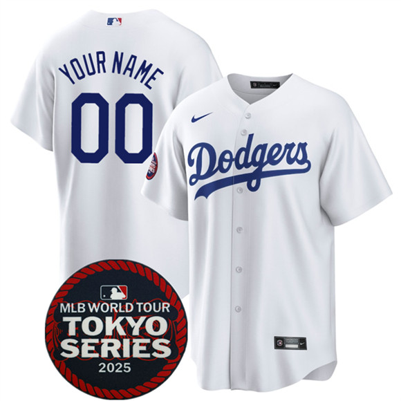 Los Angeles Dodgers Custom White 2025 World Tour: Tokyo Series Home Stitched Jersey - Zenithce