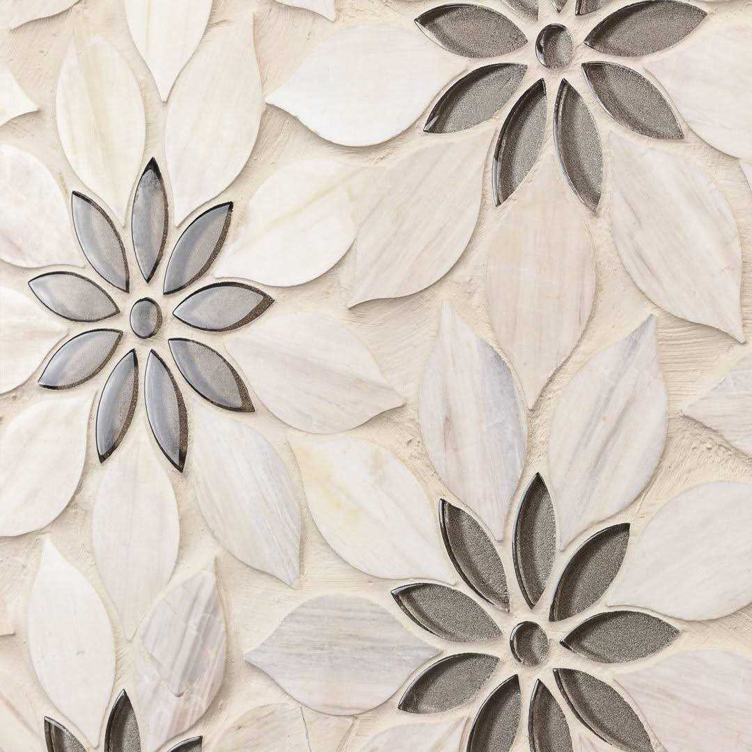 Ivy Hill Tile Terra Italia Calacatta 4 in. x 0.47 in. Honed Marble Terrazzo Floor and Wall Tile Sample - Zenithce