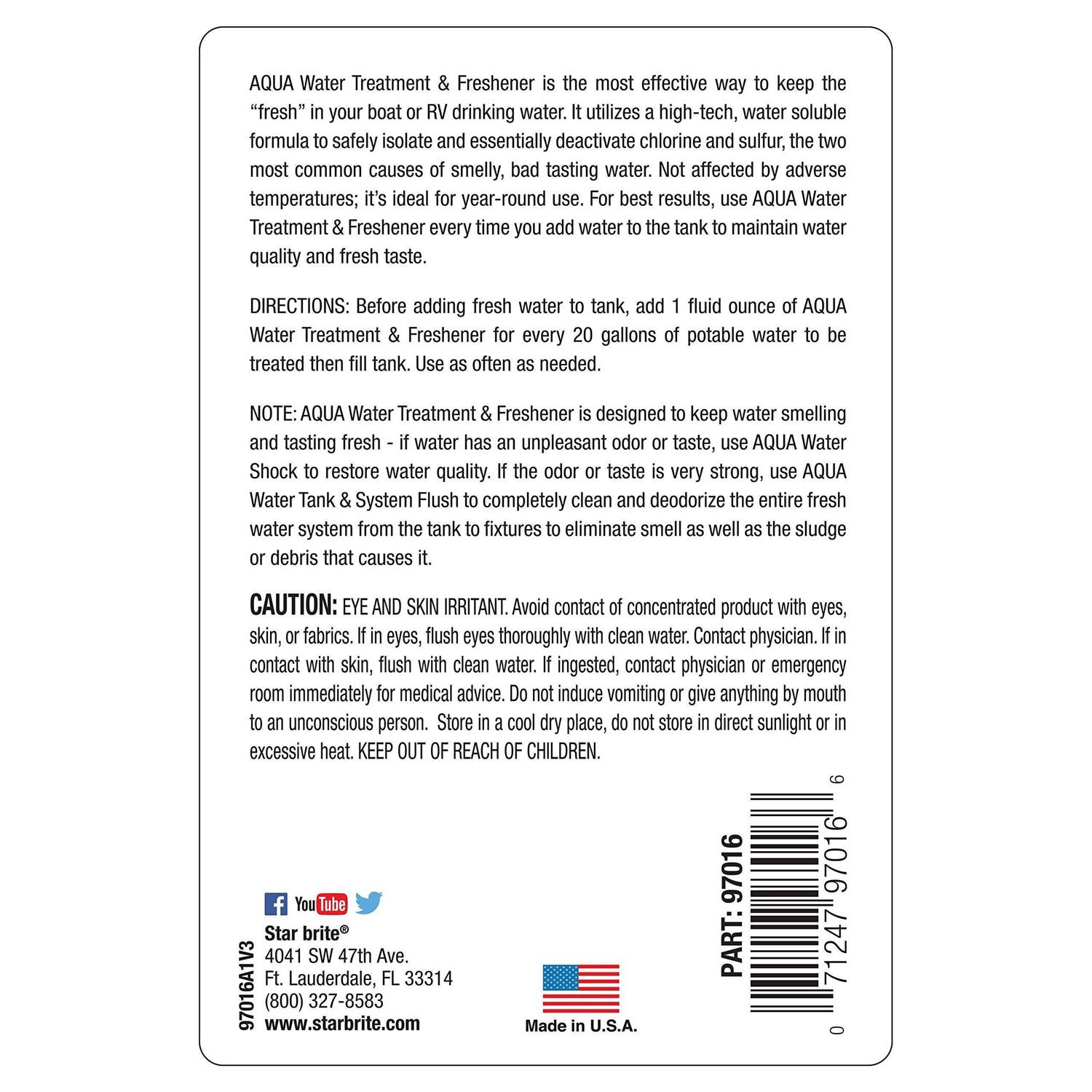 Star Brite Aqua Water Treatment Freshener - Zenithce