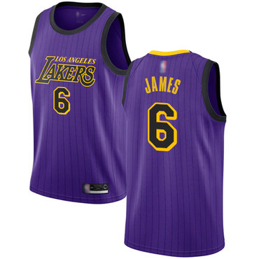 Lakers #6 LeBron James Purple Swingman City Edition 2018-19 Jersey - Zenithce