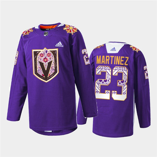 Vegas Golden Knights #23 Alec Martinez Purple Hispanic Heritage Warmup Stitched Jersey - Zenithce