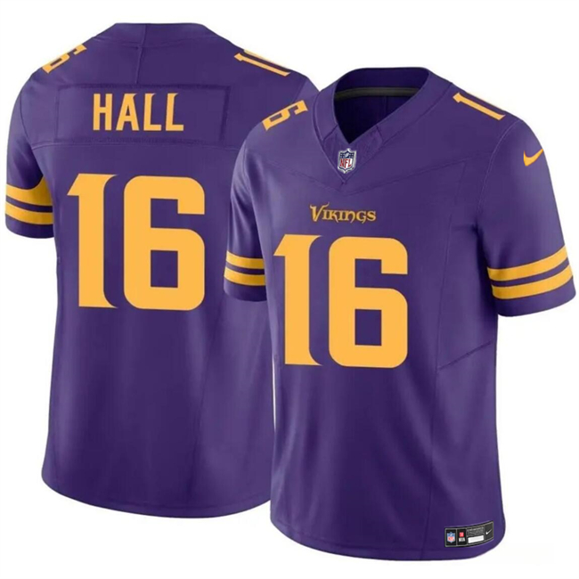 Minnesota Vikings #16 Jaren Hall Purple 2023 F.U.S.E. Vapor Untouchable Color Rush Limited Stitched Jersey - Zenithce