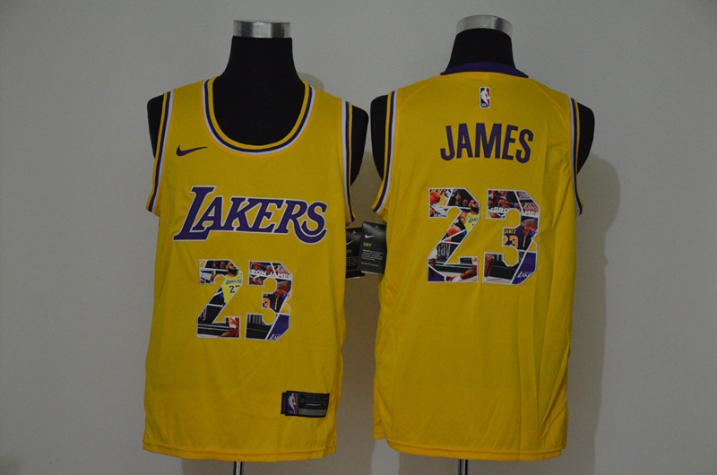 Los Angeles Lakers #23 LeBron James Yellow Swingman Stitched Fashion Jersey - Zenithce