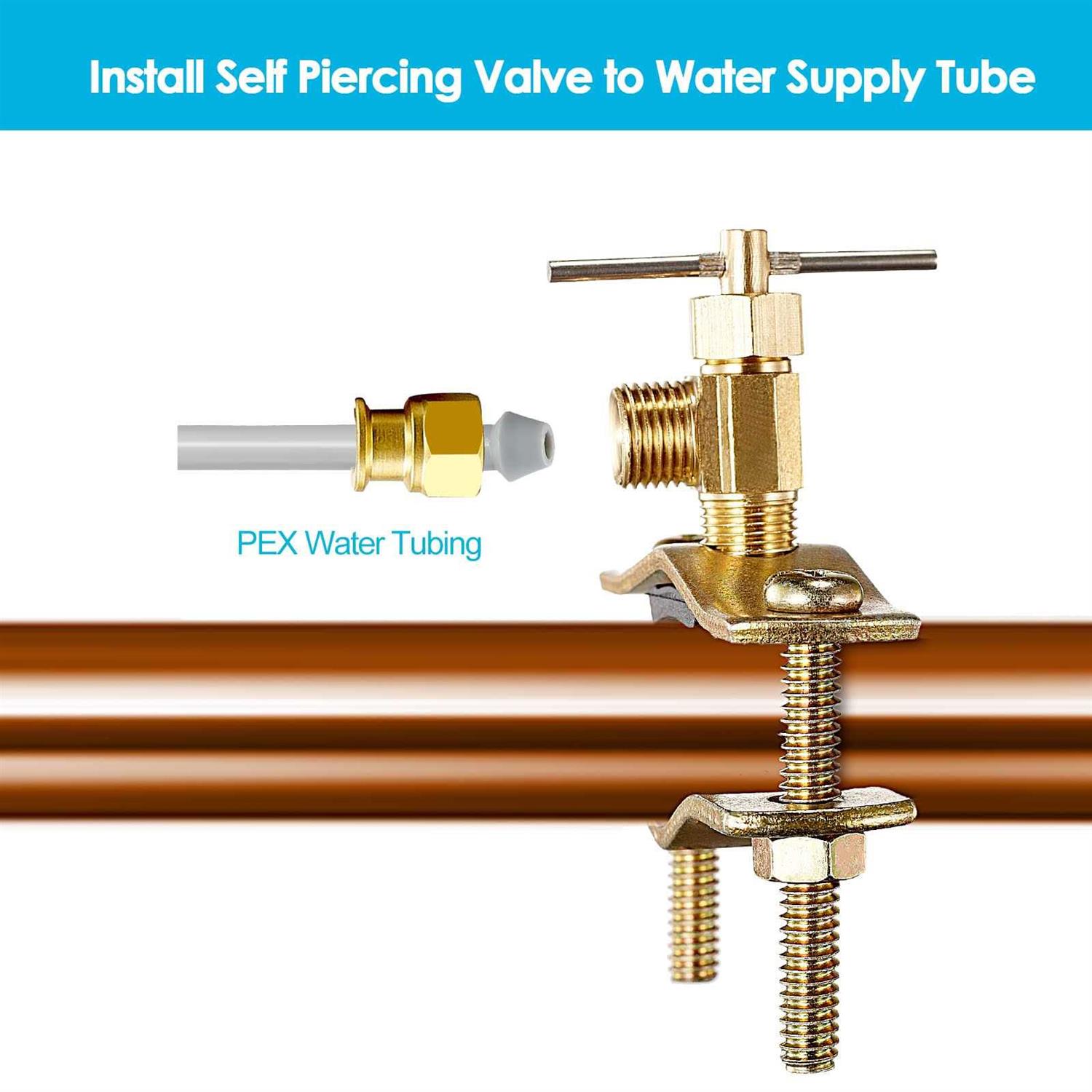 PEX Refrigerator Water Line Kit 25FT Ice Maker Tubing with Add-A-Tee Adapter,Flexible Hose with 1/4 Compression Fittings for Potable Drinking - Zenithce